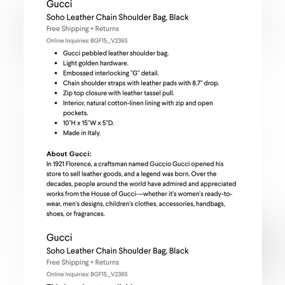 Authentic and Brand New Gucci Soho Chain Shoulder Handbag - Picture 12 of 13